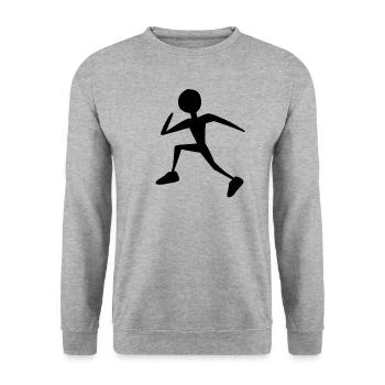 laufen läufer - Unisex Pullover - Weißgrau meliert - Vorne - Alina (178cm) & Michal (187cm)