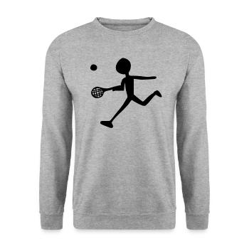tennis tennis racket - Unisex Sweatshirt - salt & pepper - Front - Alina (178cm) & Michal (187cm)