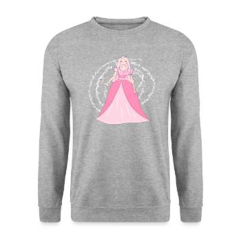 Princess Glitter - Unisex Sweatshirt - salt & pepper - Front - Alina (178cm) & Michal (187cm)
