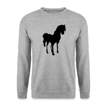 riding horse - Unisex Sweatshirt - salt & pepper - Front - Alina (178cm) & Michal (187cm)