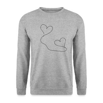 Cœur coeur - Sweat-shirt Unisexe - gris chiné - Devant - Alina (178cm) & Michal (187cm)