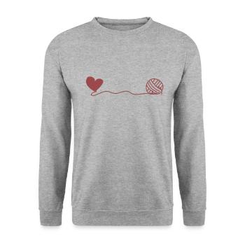 heart wool - Unisex Sweatshirt - salt & pepper - Front - Alina (178cm) & Michal (187cm)