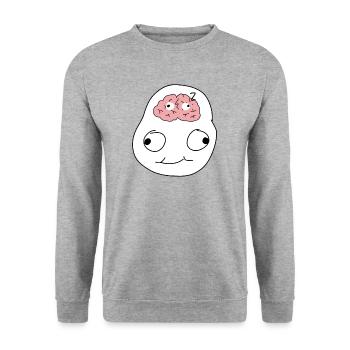 brain funny - Unisex Sweatshirt - salt & pepper - Front - Alina (178cm) & Michal (187cm)