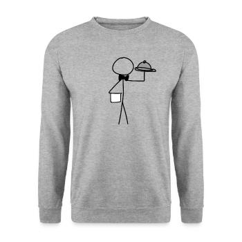 serve waiters - Unisex Sweatshirt - salt & pepper - Front - Alina (178cm) & Michal (187cm)