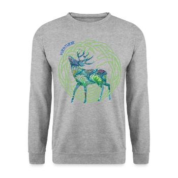 hirsch durathror e 115 - Unisex Sweatshirt - salt & pepper - Front - Alina (178cm) & Michal (187cm)