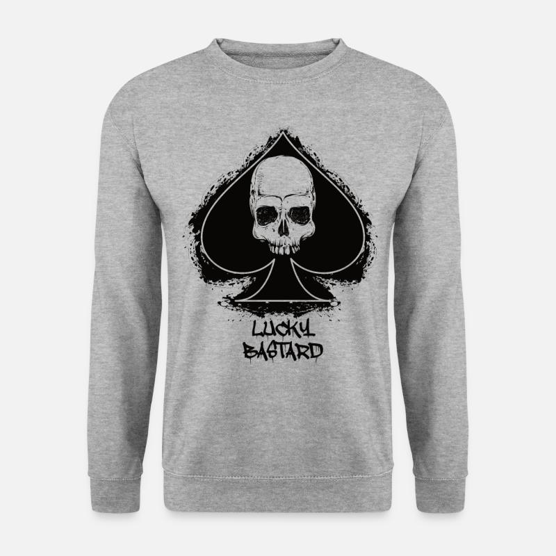 Lucky Bastard - Unisex Pullover - Weißgrau meliert