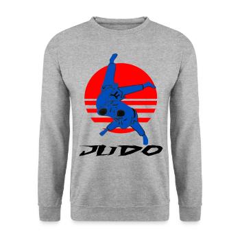 Judo - Unisex Pullover - Weißgrau meliert - Vorne - Alina (178cm) & Michal (187cm)