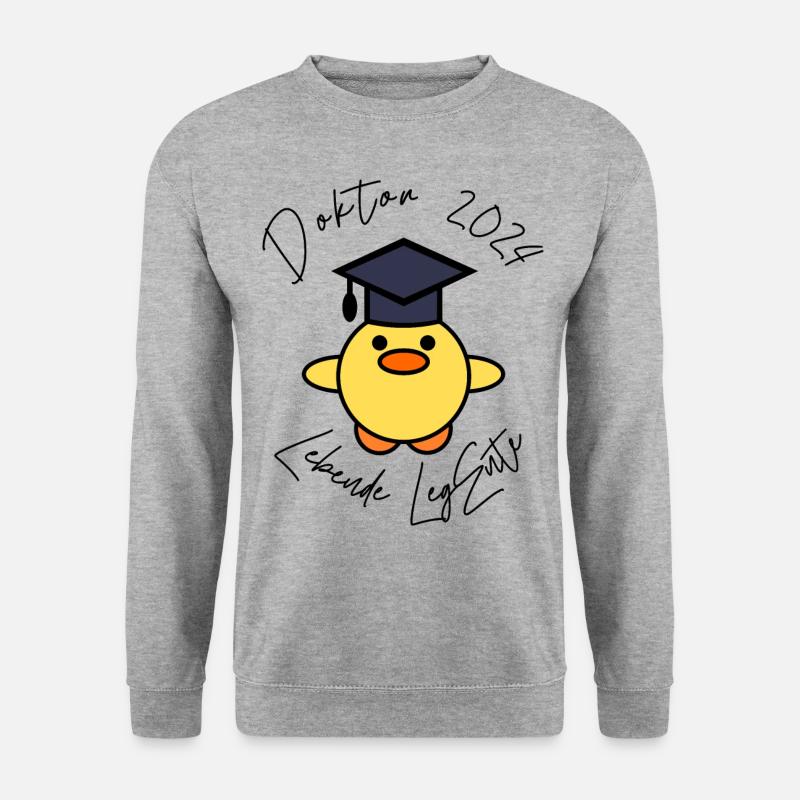 Doktor Abschluss 2024 Lebende LegEnte - Unisex Pullover - Weißgrau meliert