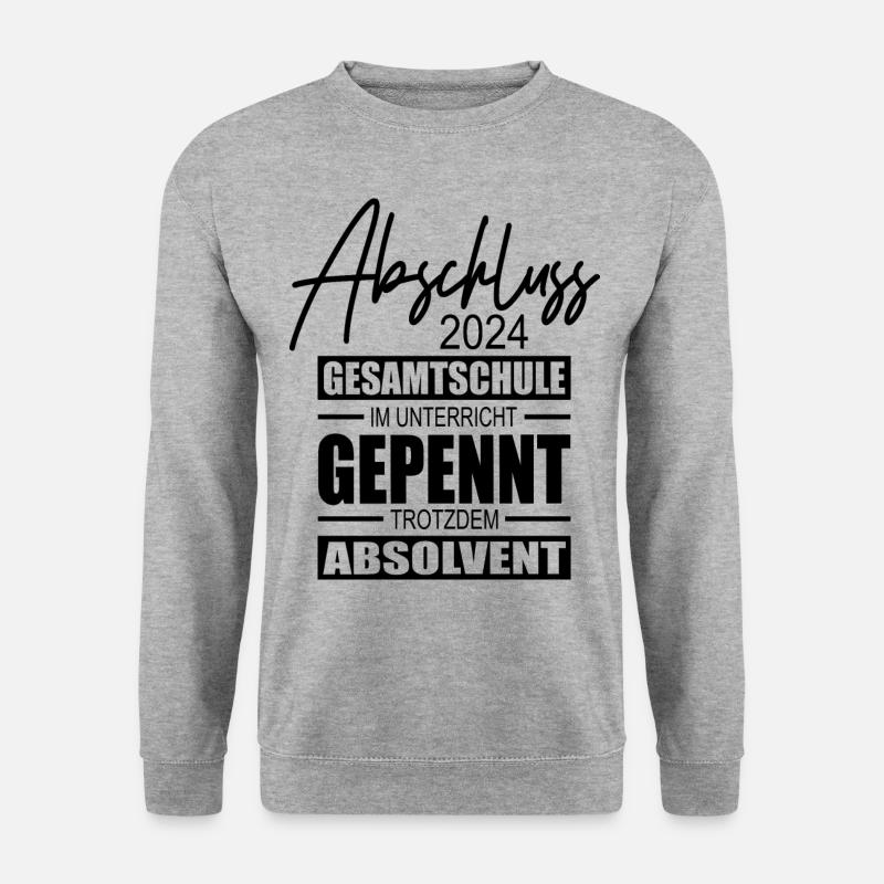 Abschluss 2024 Gesamtschule - Unisex Pullover - Weißgrau meliert