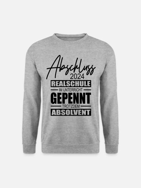 Abschluss 2024 Realschule - Unisex Pullover - Weißgrau meliert