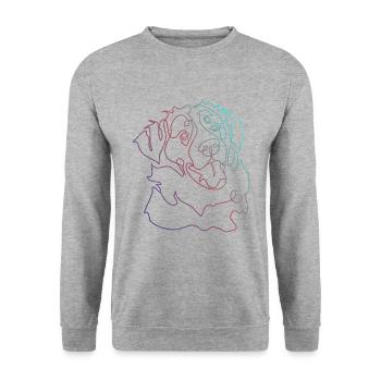 BOUVIER BERNOIS - Sweat-shirt Unisexe - gris chiné - Devant - Alina (178cm) & Michal (187cm)
