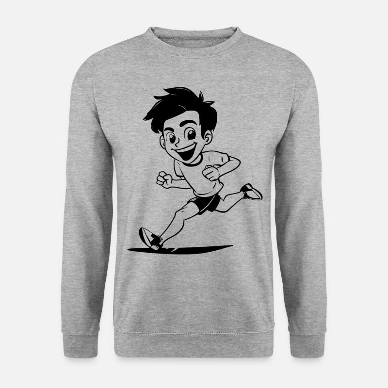 Marathon Läufer Skizze - Unisex Pullover - Weißgrau meliert