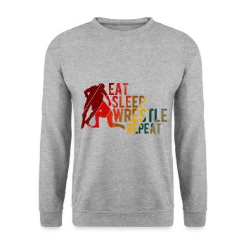 Grappling Martial Arts Wrestling - Unisex Pullover - Weißgrau meliert - Vorne - Alina (178cm) & Michal (187cm)