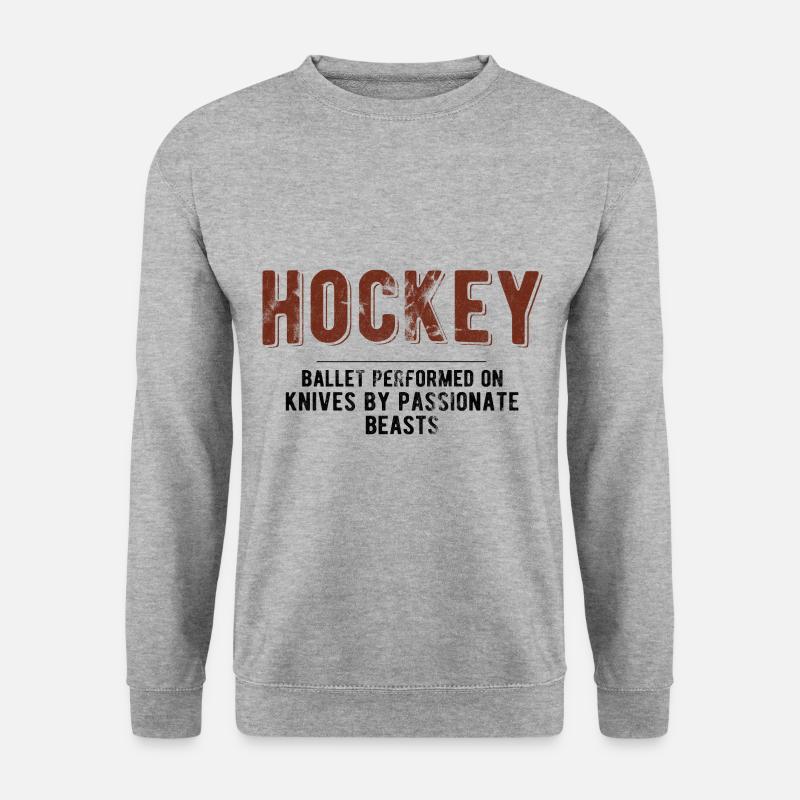 Eishockey - Unisex Pullover - Weißgrau meliert