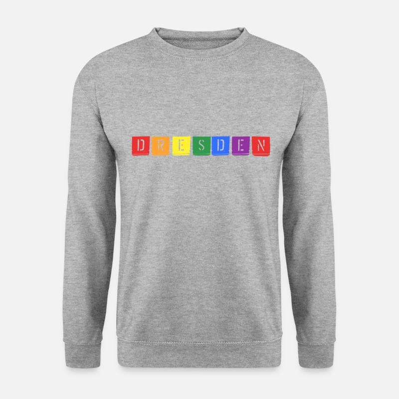 Buntes Dresden - Unisex Pullover - Weißgrau meliert