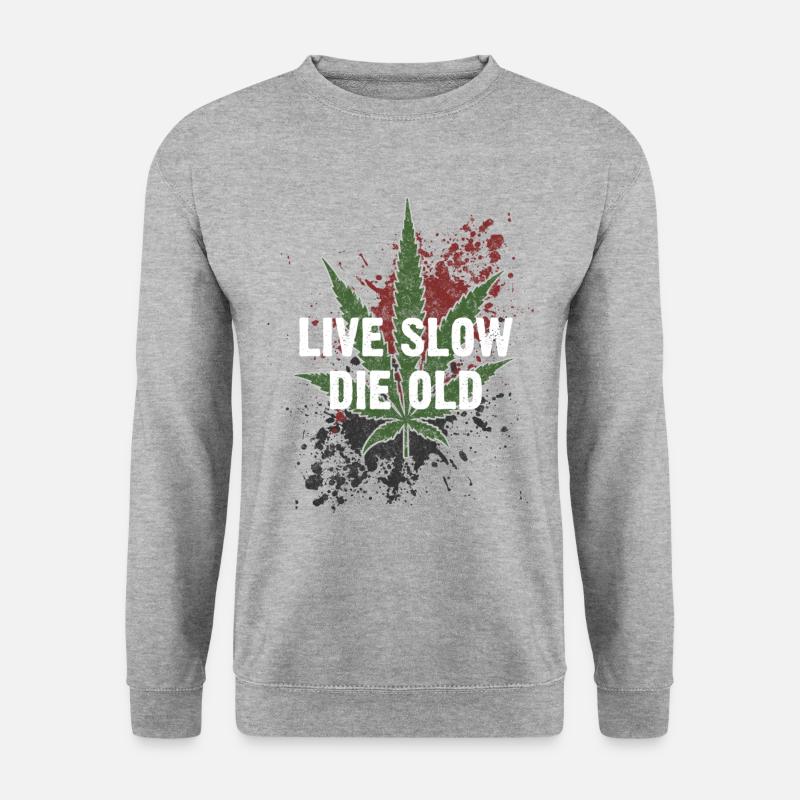 live slow - die old - Unisex Pullover - Weißgrau meliert