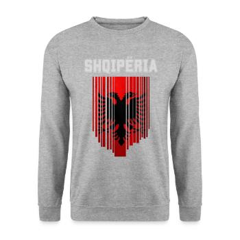 Albanian flag, Albanian pride - Unisex Sweatshirt - salt & pepper - Front - Alina (178cm) & Michal (187cm)