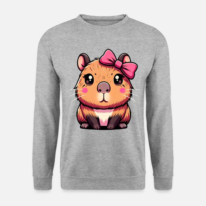 Cute Capybara Pink Bow Capybara - Unisex Sweatshirt - salt & pepper