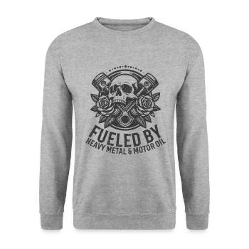 Musique drôle Heavy Metal Citation de voiture - Sweat-shirt Unisexe - gris chiné - Devant - Alina (178cm) & Michal (187cm)