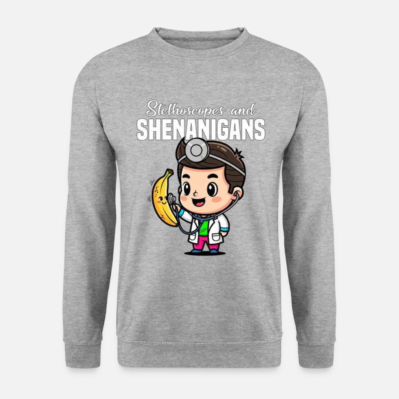 STETHOSCOPES AND SHENANIGANS - DOCTOR GIFT - Unisex Sweatshirt - salt & pepper