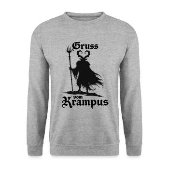 Gruss Vom Krampus Ugly Christmas Monster - Unisex Sweatshirt - salt & pepper - Front - Alina (178cm) & Michal (187cm)