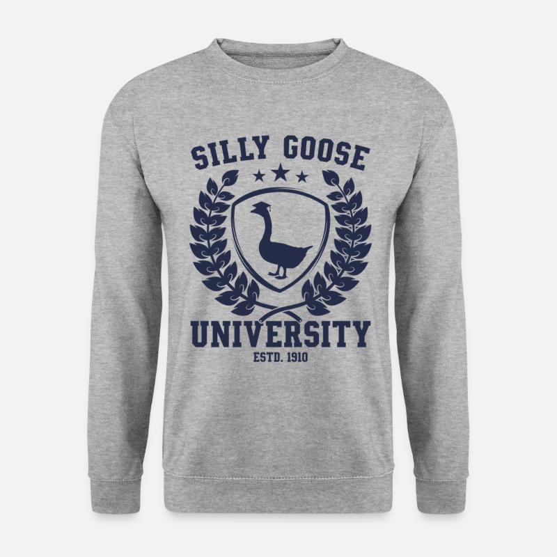 Silly Goose Universitätswappen - Unisex Pullover - Weißgrau meliert