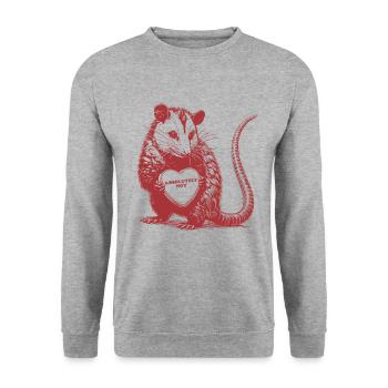 Absolument pas un opossum Cœur de la Saint-Valentin drôle - Sweat-shirt Unisexe - gris chiné - Devant - Alina (178cm) & Michal (187cm)