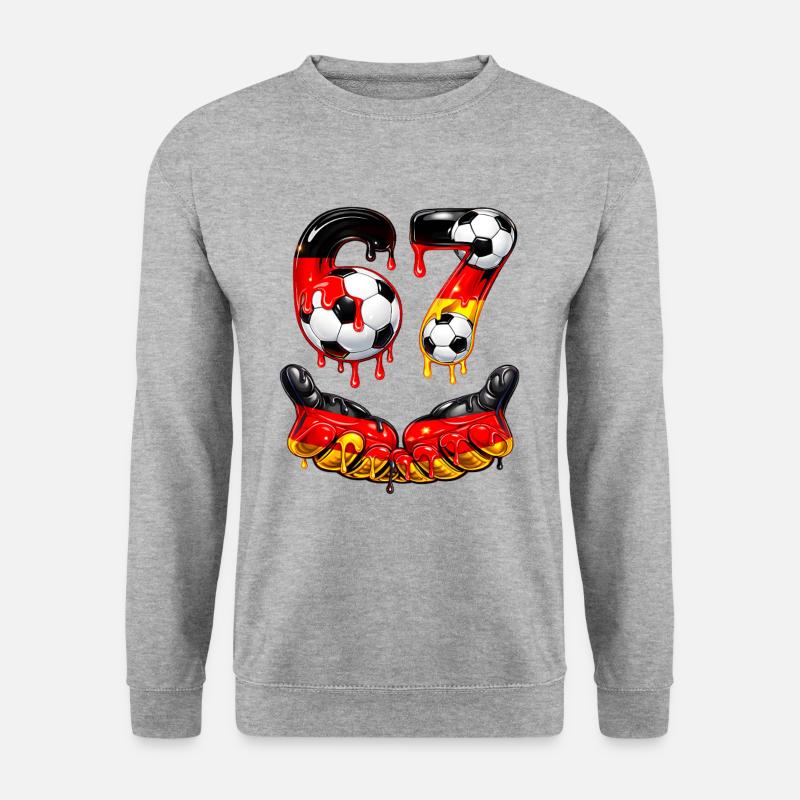 Funny Football Six Seven 67 Meme - Unisex Pullover - Weißgrau meliert