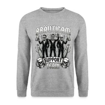 Bachelor Party Men's Shirt Bachelor Party - Unisex Sweatshirt - salt & pepper - Front - Alina (178cm) & Michal (187cm)