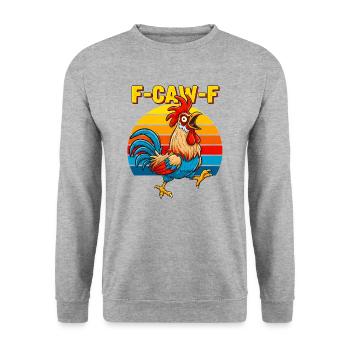Drôle F F Chicken Rooster Rétro - Sweat-shirt Unisexe - gris chiné - Devant - Alina (178cm) & Michal (187cm)
