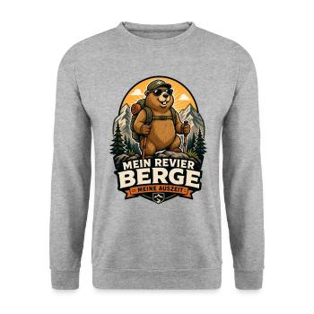 Berge Meine Auszeit Wanderer Outdoor - Unisex Pullover - Weißgrau meliert - Vorne - Alina (178cm) & Michal (187cm)