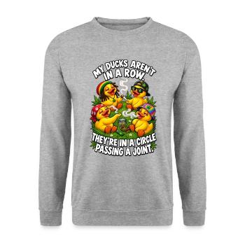 My Ducks are Not in A Row Theyre in A Circle Passi - Unisex Sweatshirt - salt & pepper - Front - Alina (178cm) & Michal (187cm)