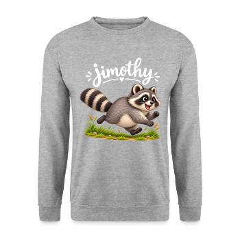 Jimothy Raccoon Meme - Unisex Sweatshirt - salt & pepper - Front - Alina (178cm) & Michal (187cm)