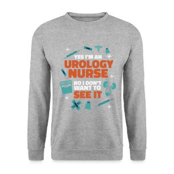 Zubehör Für Die Urologie-krankenschwesterabteilung - Unisex Pullover - Weißgrau meliert - Vorne - Alina (178cm) & Michal (187cm)