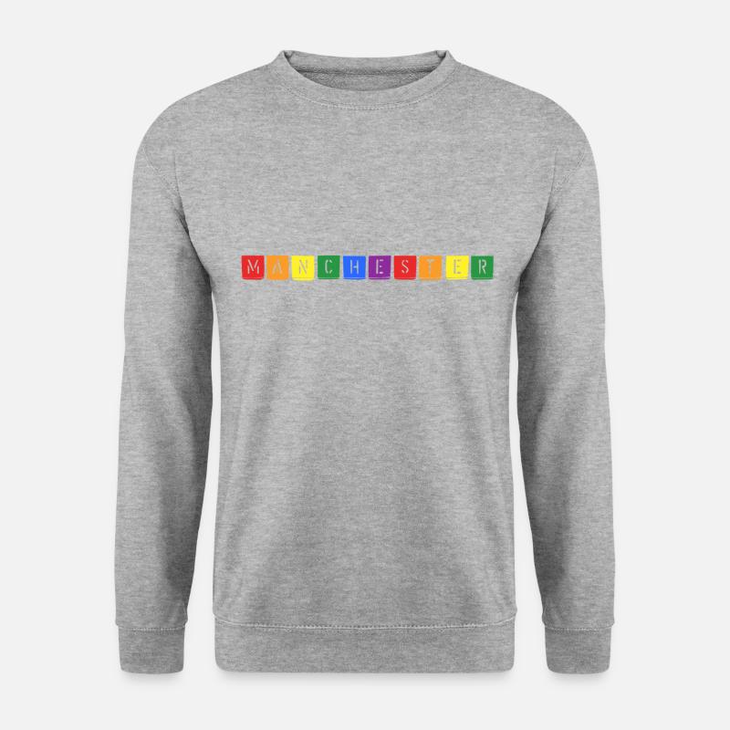 Rainbow Manchester - Unisex Pullover - Weißgrau meliert