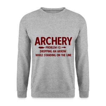 Bogenschießen Archery - Unisex Pullover - Weißgrau meliert - Vorne - Alina (178cm) & Michal (187cm)