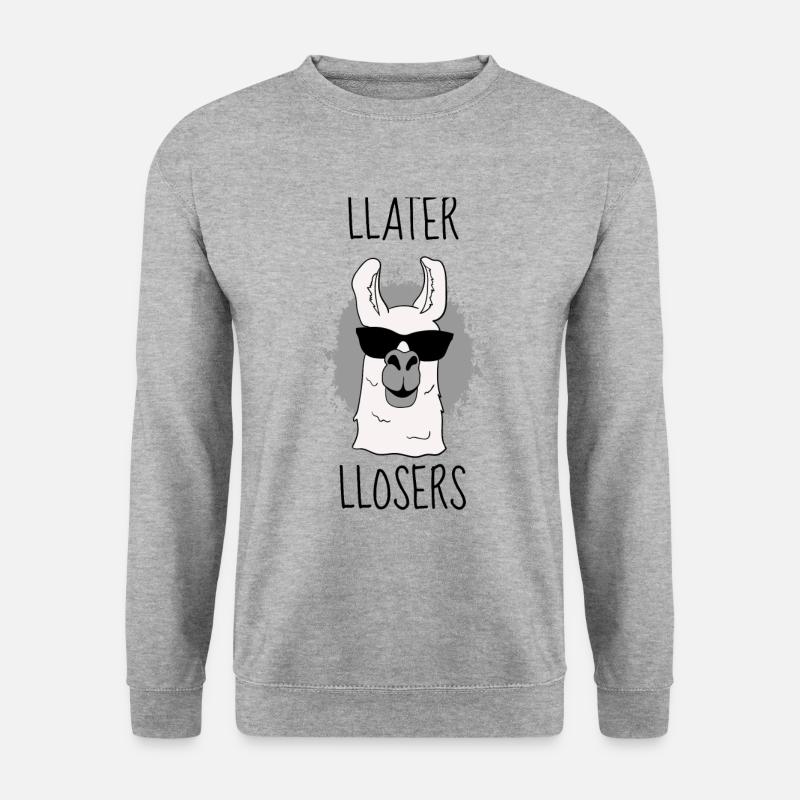 Lama - Unisex Pullover - Weißgrau meliert