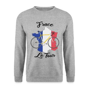 Le Tour vélo de route Frace France cycliste - Sweat-shirt Unisexe - gris chiné - Devant - Alina (178cm) & Michal (187cm)