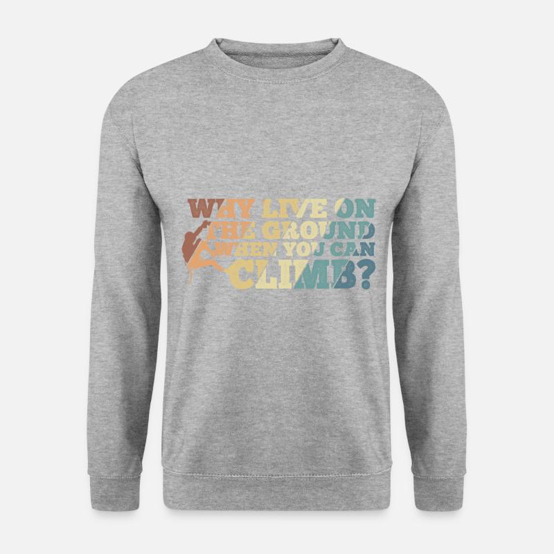 Klettern Bouldern - Unisex Pullover - Weißgrau meliert