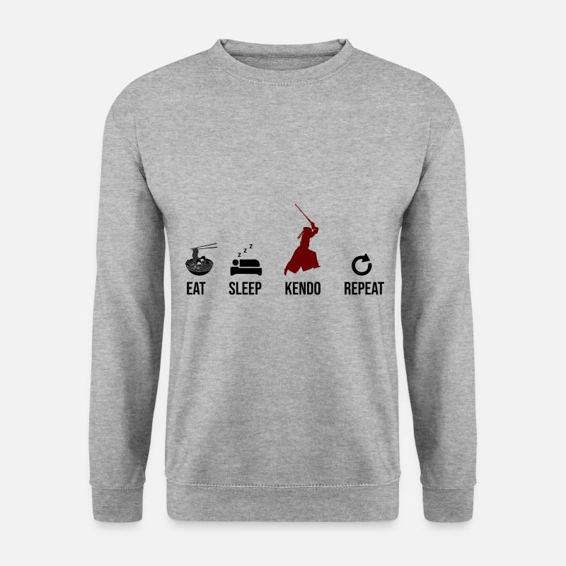 Japanischer Schwertkampf Kendo - Unisex Pullover - Weißgrau meliert