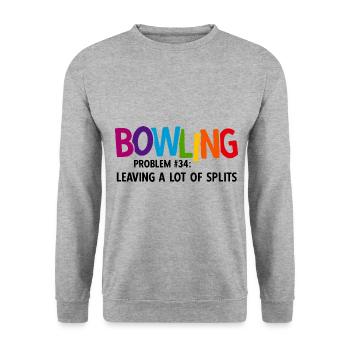 Bowling - Unisex Pullover - Weißgrau meliert - Vorne - Alina (178cm) & Michal (187cm)