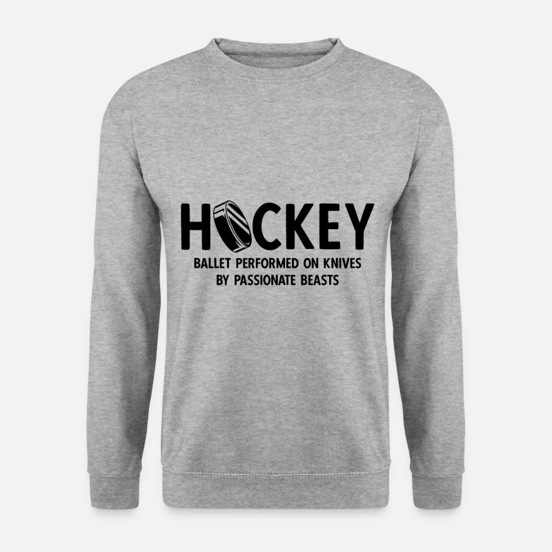 Eishockey - Unisex Pullover - Weißgrau meliert
