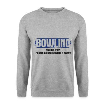 Bowling - Unisex Pullover - Weißgrau meliert - Vorne - Alina (178cm) & Michal (187cm)