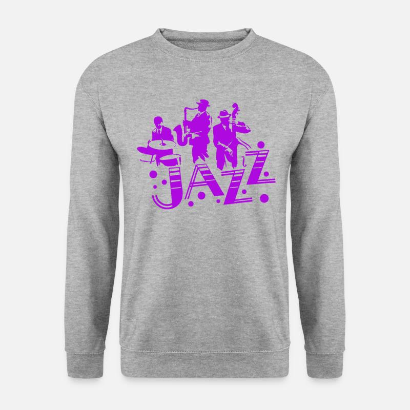 Jazz Band - Unisex Pullover - Weißgrau meliert