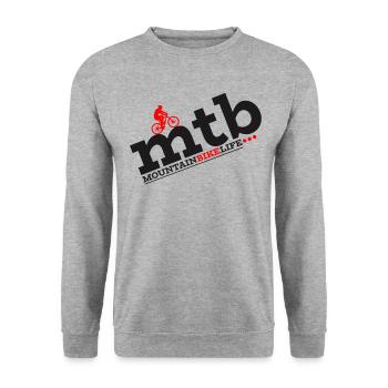 Mountain Bike Biker MTB Bike Gift - Unisex Sweatshirt - salt & pepper - Front - Alina (178cm) & Michal (187cm)