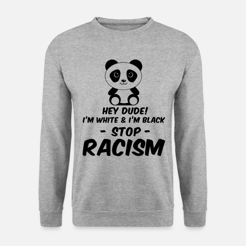 Antirassismus - Unisex Pullover - Weißgrau meliert