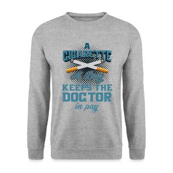 Smoking smoker smoking cigarette gift - Unisex Sweatshirt - salt & pepper - Front - Alina (178cm) & Michal (187cm)