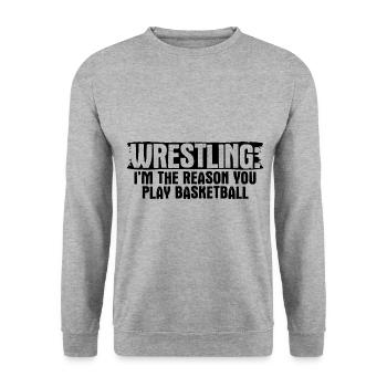 Grappling Martial Arts Wrestling - Unisex Pullover - Weißgrau meliert - Vorne - Alina (178cm) & Michal (187cm)