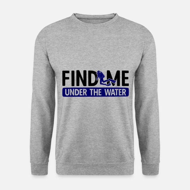 Apnoetaucher Freitaucher Taucher - Unisex Pullover - Weißgrau meliert