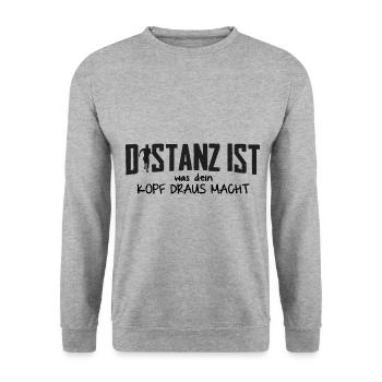 Jogging - Unisex Pullover - Weißgrau meliert - Vorne - Alina (178cm) & Michal (187cm)